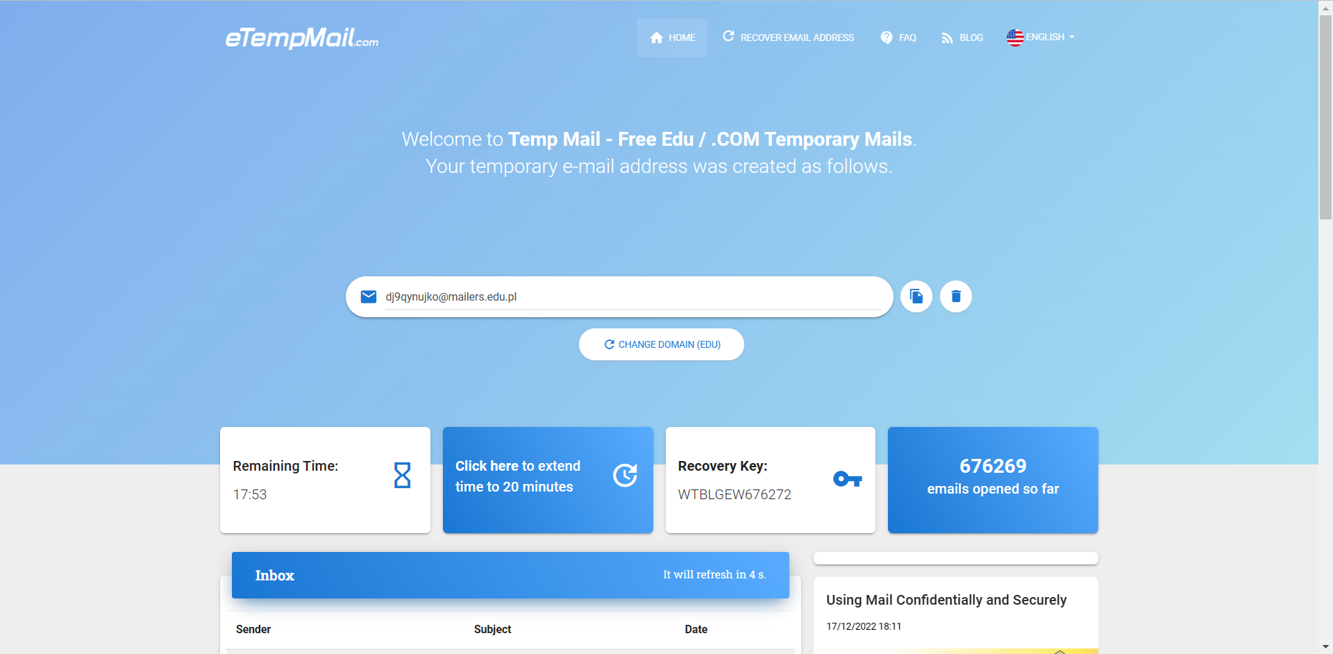 eTempMail-免费临时教育邮箱